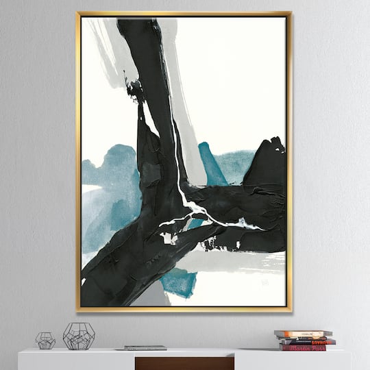 Designart - Geometric Black and Teal III